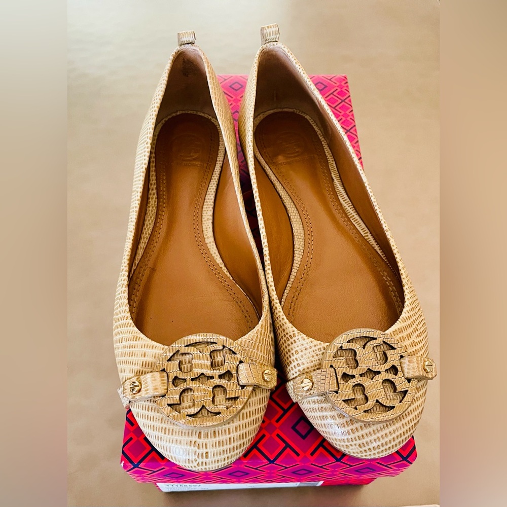 Tory Burch Mini Miller Ballet Flat - Tan - Size 7 - Barely Worn